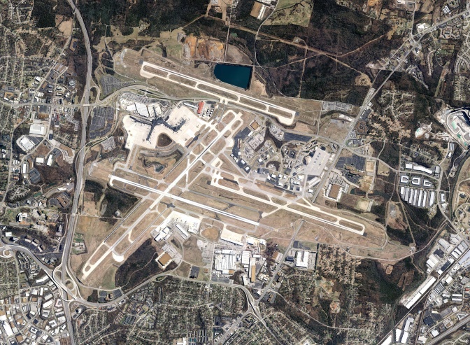 Der Flughafen von Nashville aus der